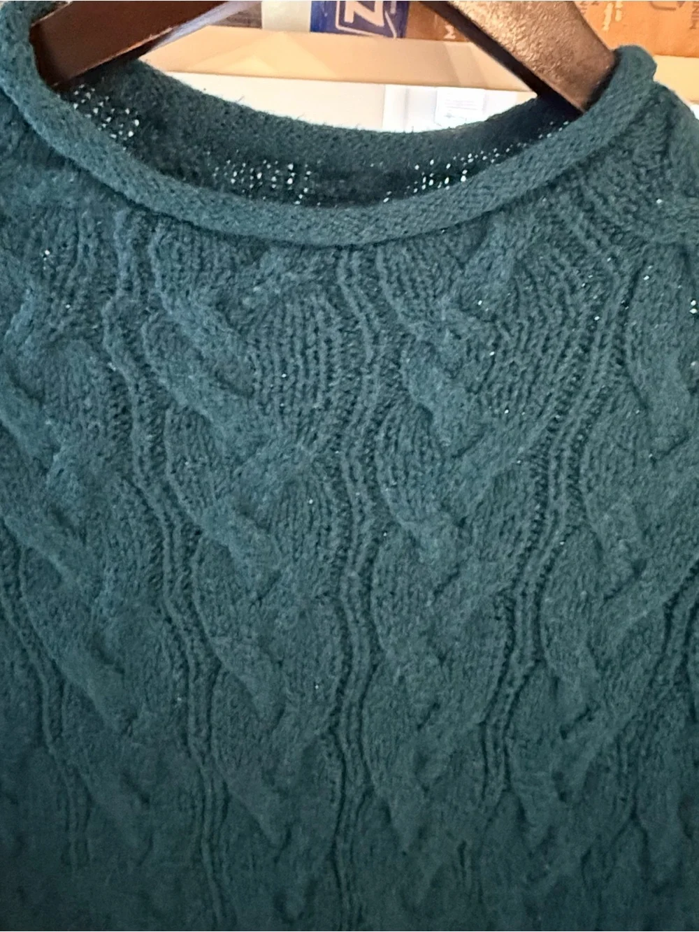 J.Crew Cable Knit Crewneck Sweater - Dark Teal